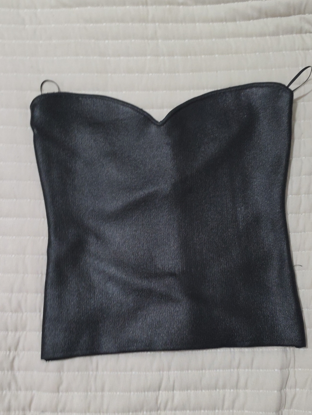 Zara Black Satin Strapless Top
